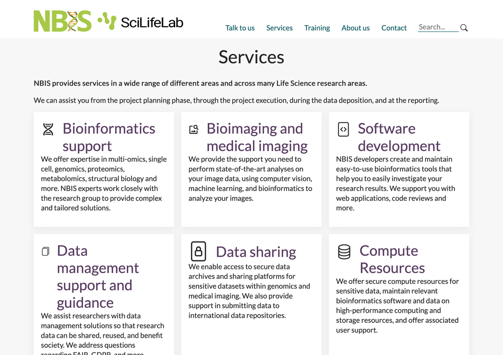Screenshot of NBIS Website (2 of 2)